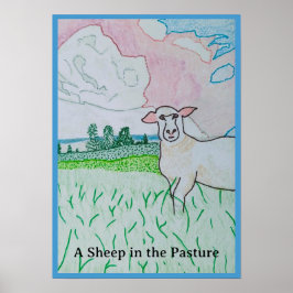 Een schaap in de weide poster