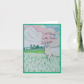 Een schaap in het weide blanke Wenskaart Bedankkaart (Voorkant)