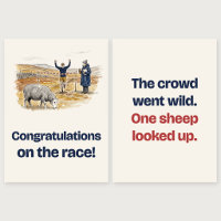 Eén Schaap Keek Grappig Omhoog Trail Running Kaart