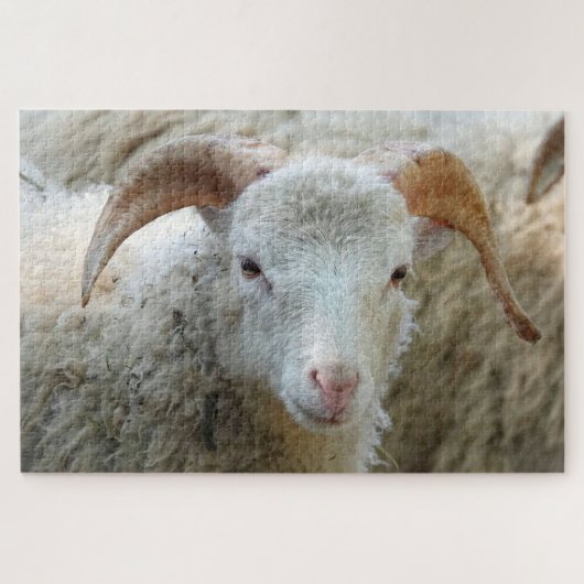 Een schaap met horens Puzzle Legpuzzel (Horizontaal)
