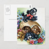 Een schacht van Puppies Briefkaart (Voorkant / Achterkant)