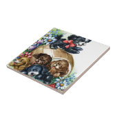 Een schacht van Puppies Tegeltje (Zijkant)