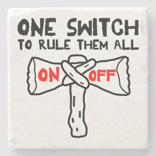 Één Schakelaar om hen allen te regel Stenen Onderzetter (Voorkant)