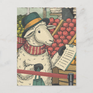Een schapenwinkel Vintage Briefkaart