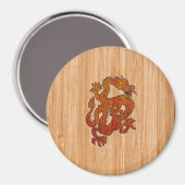 Een scharlaken draak op bamboeachtige magneet (Voorkant / Achterkant)