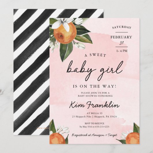 Een schatje meisje is onderweg naar Clementine Ora Kaart (Voorkant / Achterkant)