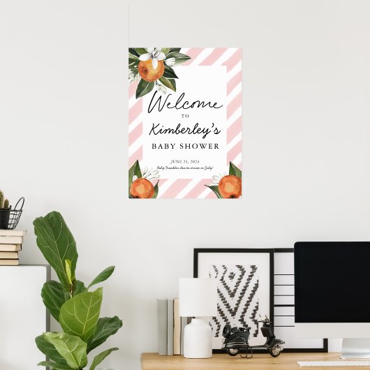 Een schatje meisje onderweg naar Clementine Welkom Poster (Thuiskantoor)