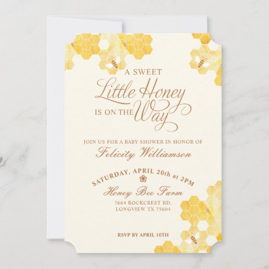 Een schatje op de weg | Baby shower van bijen Kaart (Voorkant)