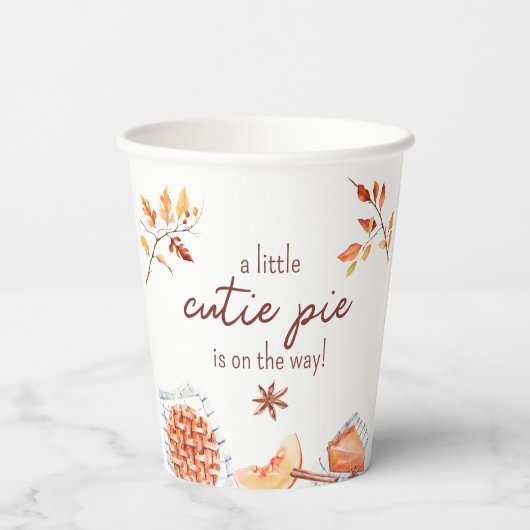 Een schatje taart is op de weg Baby shower welkom Papieren Bekers (Achterkant)