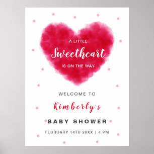 Een schatje Valentijns babyshower welkom Poster