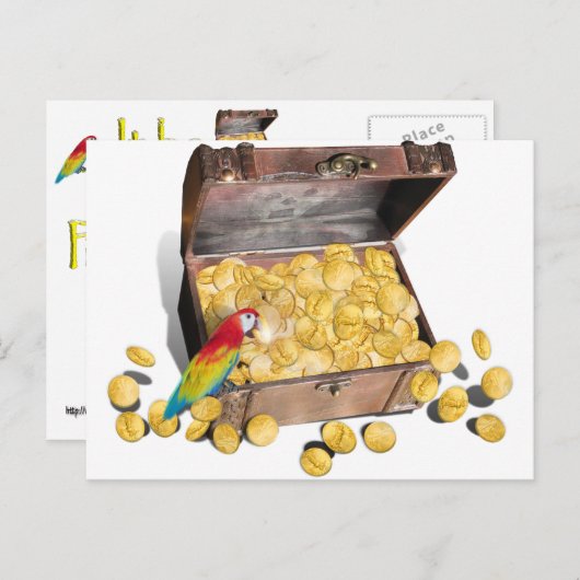 Een schatkist van Pirate Briefkaart (Voorkant / Achterkant)