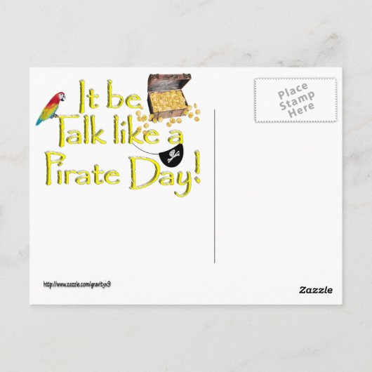 Een schatkist van Pirate Briefkaart (Achterkant)