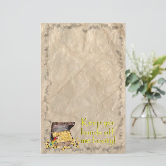 Een schatkist van Pirate Briefpapier (Staand voorkant)