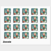 Een schattelijke kerstelf vierkante sticker (Vel)
