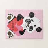 Een schattig beer van Panda met hart Legpuzzel (Horizontaal)