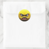 Een schattig boos fuzzy geel balpersonage ronde sticker (Tas)