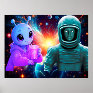 Een Schattig Buitenaards Meisje + Een Onwillige Bu Poster