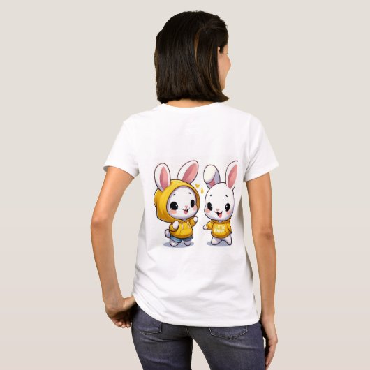 Een schattig bunny t shirt (Achterkant volledig)