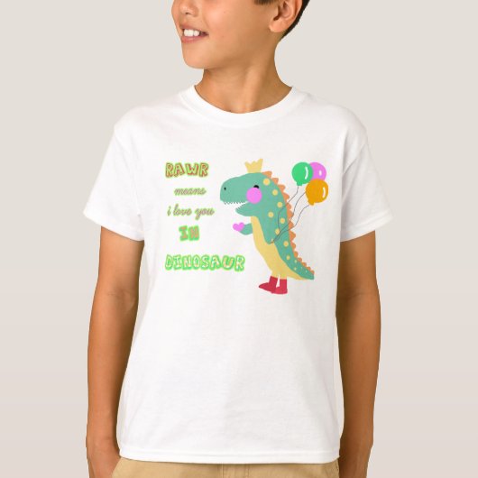 Een schattig Dinosaur kinder T-shirt (Voorkant)