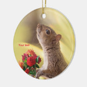 Een schattig eekhoorndier personaliseren met rozen keramisch ornament (Links)