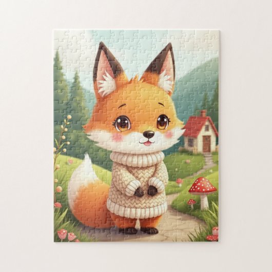 Een schattig en lief voskarakter  legpuzzel (Verticaal)
