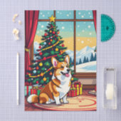 Een Schattig Festief Corgi Kerstfeest Tissuepapier (Craft)