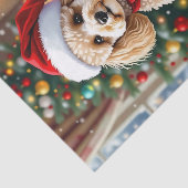Een Schattig Festieve Poodle Kerst Tissuepapier (Detail)
