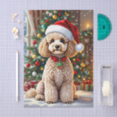 Een Schattig Festieve Poodle Kerst Tissuepapier (Craft)