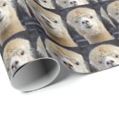 Een schattig gezicht van een alpiaca cadeaupapier (Rol Hoek)