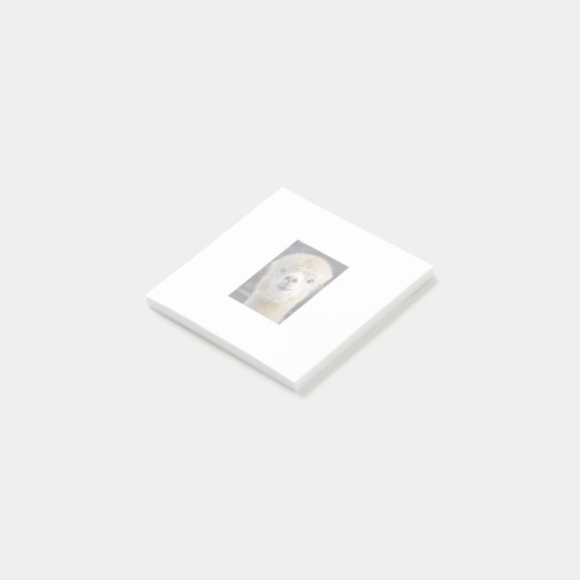 Een schattig gezicht van een alpiaca post-it® notes (Schuin)