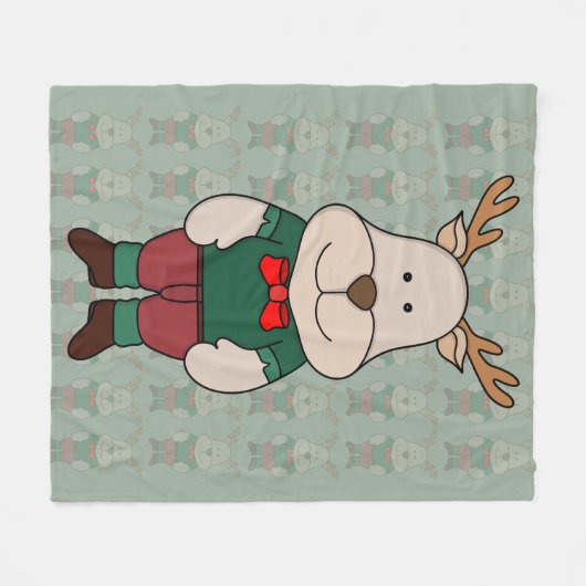 Een schattig hert fleece deken (Voorkant (Horizontaal))