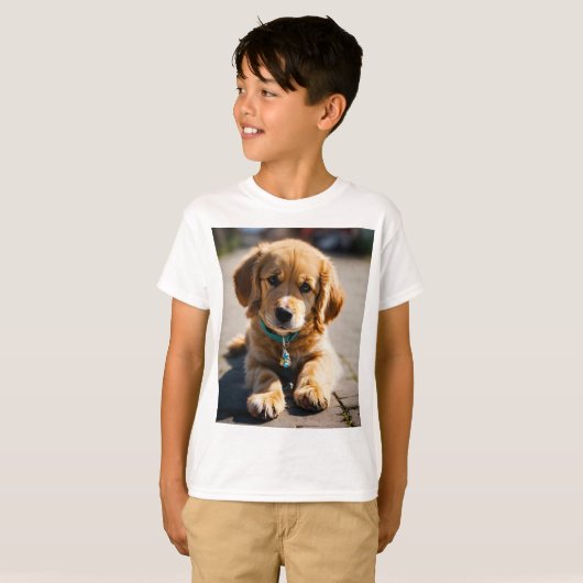 Een schattig hondenprint T-shirt (Voorkant volledig)