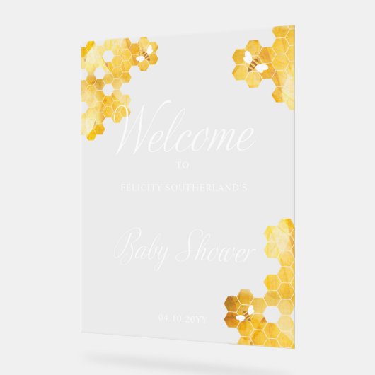 Een schattig honingje onderweg naar het Baby showe Acryl Bord (Hoek)