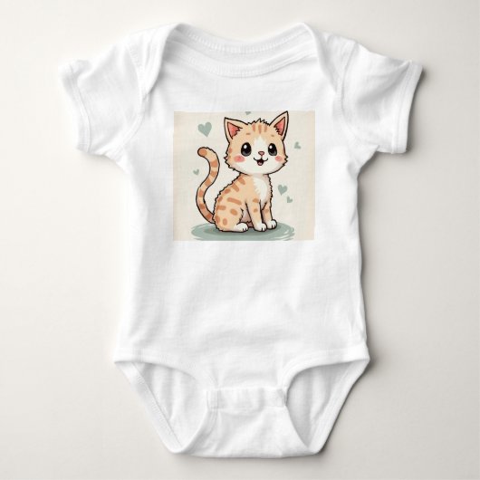 een schattig kat Baby Bodysuit (Voorkant)