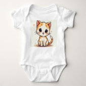 een schattig kat Baby Bodysuit (Voorkant)