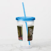 Een schattig katje met groene ogen acryl drinkbeker (Links)