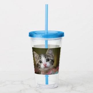 Een schattig katje met groene ogen acryl drinkbeker
