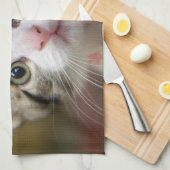 Een schattig katje met groene ogen theedoek (Quarter Fold)