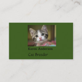 Een schattig katje met groene ogen visitekaartje