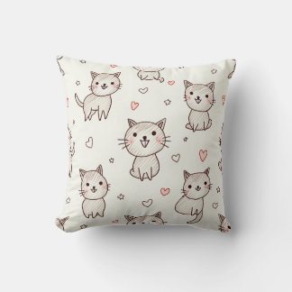 Een schattig kattenvormig kussen