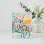 Een Schattig kersthert Briefkaart (Staand voorkant)