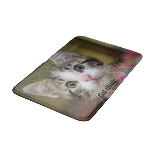 Een schattig kitten met groene ogen badmat (Gekanteld)