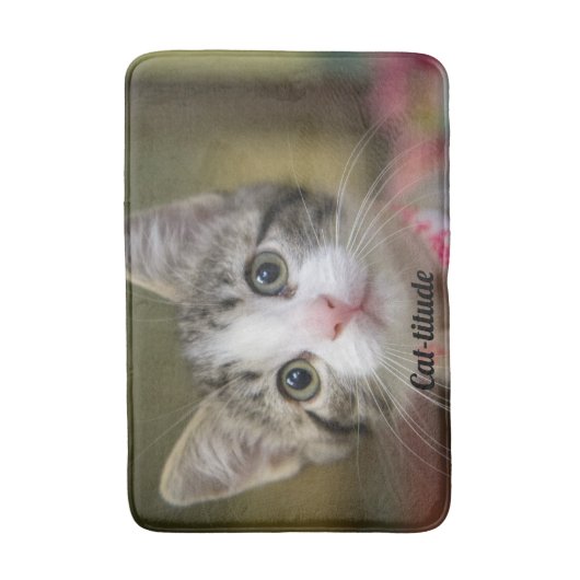 Een schattig kitten met groene ogen badmat (Voorkant Verticaal)