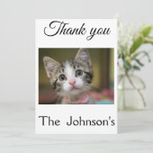 Een schattig kitten met groene ogen bedankkaart (Staand voorkant)