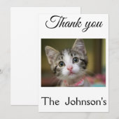 Een schattig kitten met groene ogen bedankkaart (Voorkant / Achterkant)