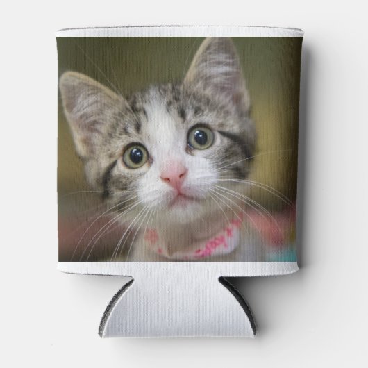 Een schattig kitten met groene ogen blikjeskoeler (Voorkant)