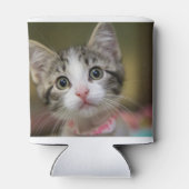 Een schattig kitten met groene ogen blikjeskoeler (Achterkant)