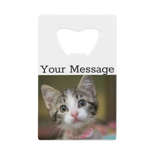 Een schattig kitten met groene ogen creditkaart flessenopener (Voorkant)