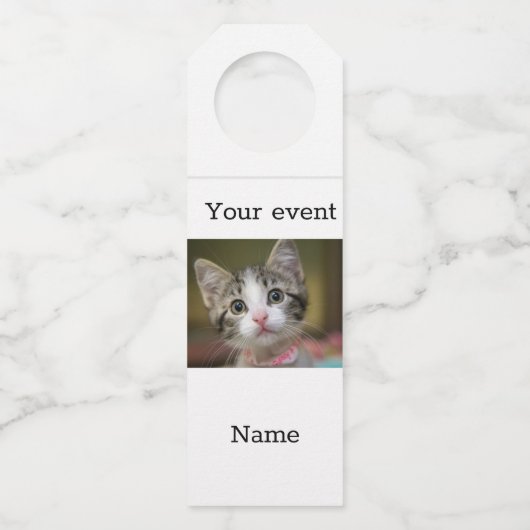 Een schattig kitten met groene ogen flessenhanger (Voorkant)