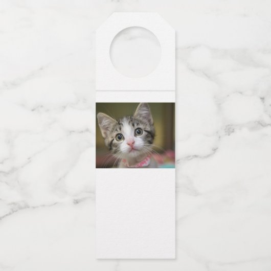 Een schattig kitten met groene ogen flessenhanger (Achterkant)